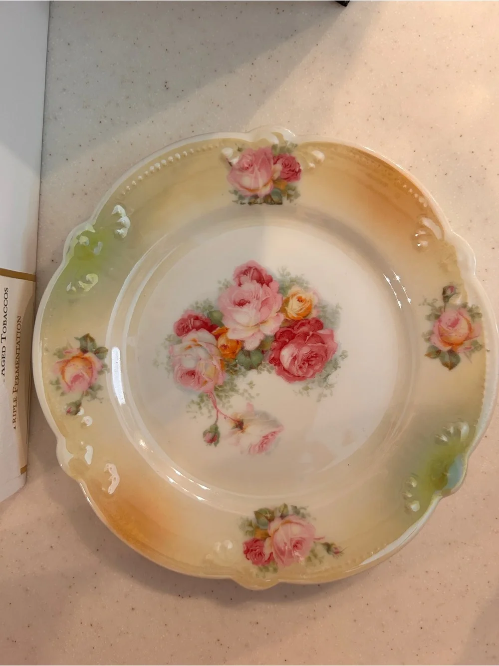 Set-4  Antique Schumann Bavaria Airbrushed Ombré Luster Rim Small Plates